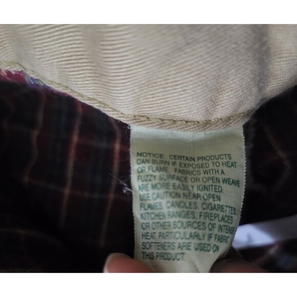 LL Bean Fleece Lined Pants Khaki Tan Pleated Front Pants Size 36x31 Mens - Picture 6 of 11